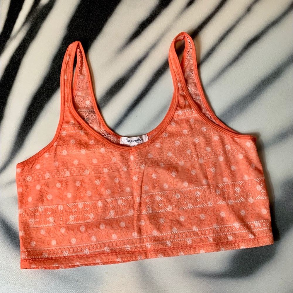 Aeropostale | Orange & White Polkadot Crop Top